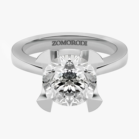 Four-Prong Diamond Solitaire Ring